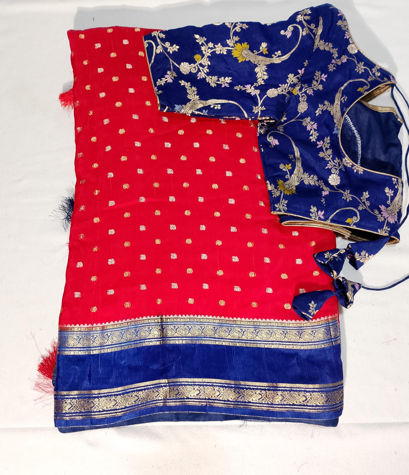 N611: Ready To Ship Beautiful Chinnon Silk Saree With Stitched Blouse