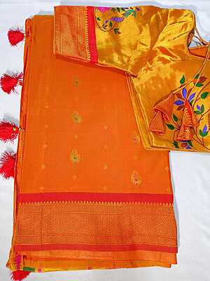 J387: Ready To Ship Beautiful Paithani Saree With Stitched Blouse