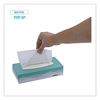 Windsoft Premium Facial Tissue, 2 Ply, White, Flat Pop-Up Box, 100 Sheets/Box - 30 Boxes/Carton