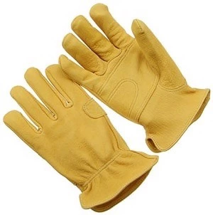 Yellow goatskin driver, reinforced palm, keystone thumb