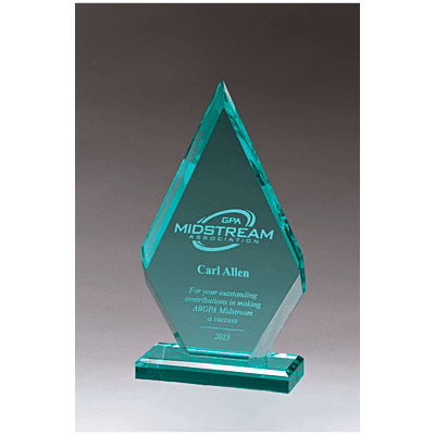 Flame Series Beveled Jade Acrylic Award