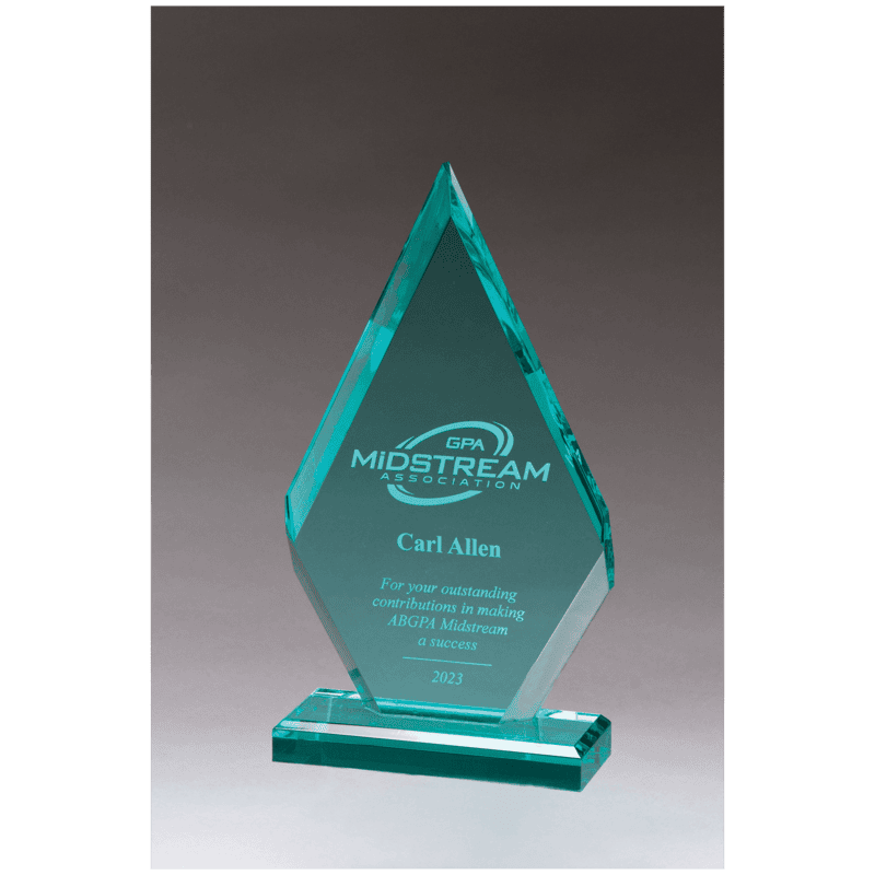 Flame Series Beveled Jade Acrylic Award
