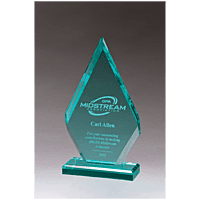 Flame Series Beveled Jade Acrylic Award