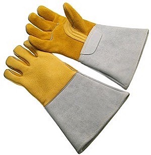 Gold elkskin welder, insulated back