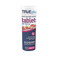 TRUEplus™ Glucose Supplement Chewable Tablets Raspberry Flavor 10 Count Bottle (BT/10CT) TRUEplus™ Glucose Supplement Chewable Tablets Raspberry Flavor 10 Count Bottle (BT/10CT)