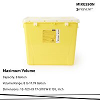 McKesson Prevent® Chemotherapy Waste Container – 8 Gallon, Yellow Base, Vertical Entry