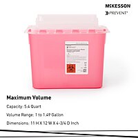McKesson Prevent Sharps Container 1.35 Gallon Horizontal Entry