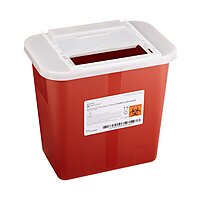 McKesson Prevent® Sharps Container, 2 Gallon, Horizontal Entry, Red Base, EA/1 or CS/20EA