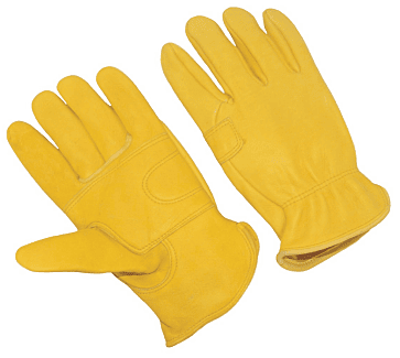 Elkskin driver,double palm,keystone thumb.leather hemmed