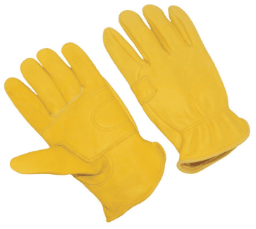 Elkskin driver,double palm,keystone thumb.leather hemmed