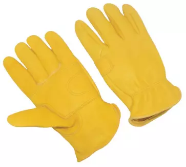 Elkskin driver,double palm,keystone thumb.leather hemmed