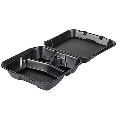 9" x 9" x 3" GENP Hinged Lid Foam Container - 200/Case