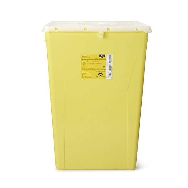McKesson Prevent® Chemotherapy Waste Container – 18 Gallon, Yellow Base, Vertical Entry