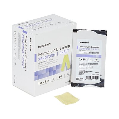 McKesson Xeroform Petrolatum Impregnated Dressing Strip 1" x 8" Sterile (BX/50EA)
