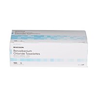McKesson Antiseptic Skin Towelettes BZK 0.13%, 5" × 7", Sterile, Unscented (100/Box)