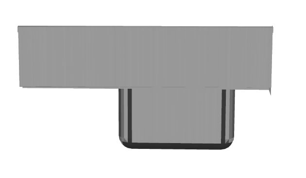 865488 PREWASH INFILL TOP WITH SINK FOR RACK TYPE DISHWASHER (500X400 MM), LEFTtoRIGHT, 1000 MM