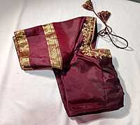 J195: Ready To Ship Beautiful Pure Kanchipattu Saree With Stitched Embroidery Work Blouse J195: Ready To Ship Beautiful Pure Kanchipattu Saree With Stitched Embroidery Work Blouse