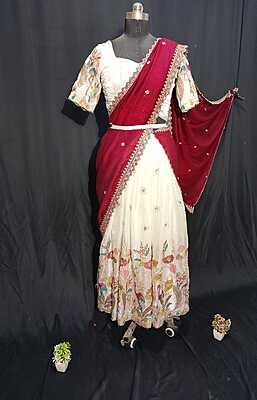 K011: Beautiful Designer Pure Space Silk Lehanga With Dupatta