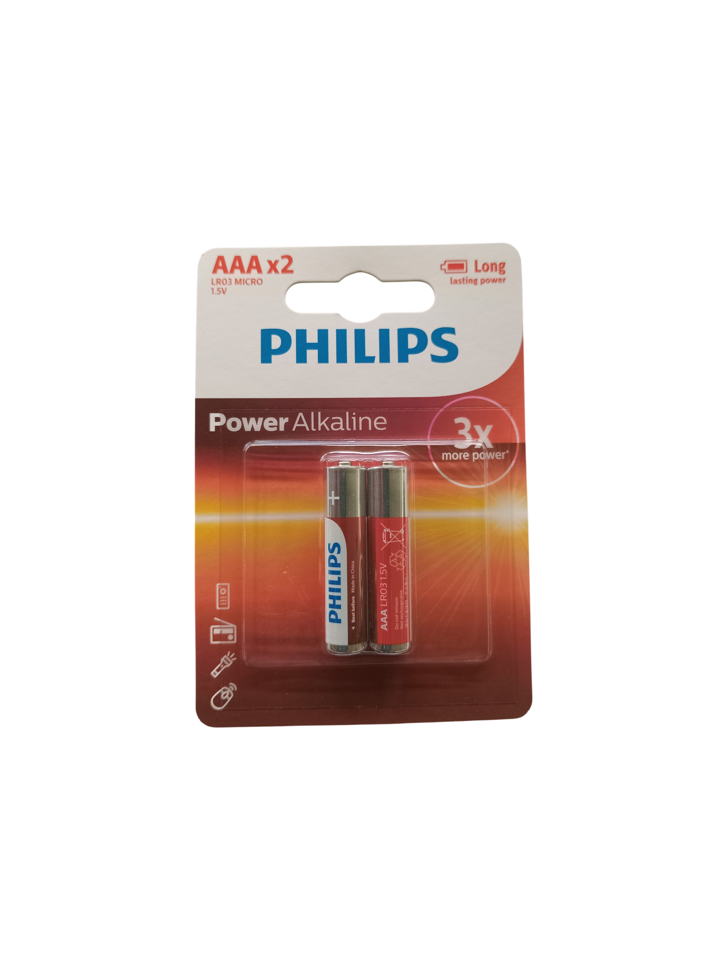 BATERIA PHILIPS ALCALINA AAA BLISTER 2 UNIDADES