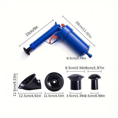 HIGH PRESSURE DRAIN CLOG REMOVER TOILET PLUNGER SET WITH 4 SUCTION CUPS
