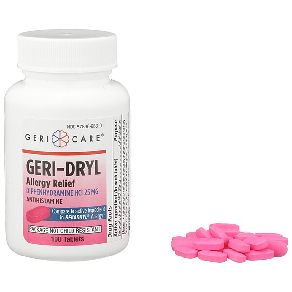 Geri-Dryl® Allergy Relief Diphenhydramine HCl 25 mg Tablets, 100 Count