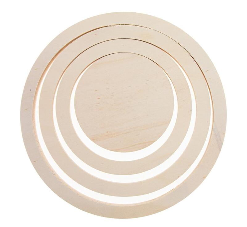 40 Anelli In Legno Di Faggio 45 Mm – Per Macramè, Gioielli Fai Da Te, Portatovaglioli. Naturali E Levigati. - 4