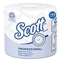 Scott Bath Tissue 100% Recycled, 2-Ply, 4.0" x 4.0", 473 Sheets/Roll - 80/Case