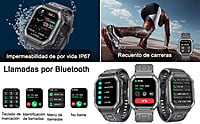 Reloj Inteligente,Smartwatch Militar de 1.8" HD