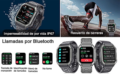 Reloj Inteligente,Smartwatch Militar de 1.8" HD Reloj Inteligente,Smartwatch Militar de 1.8" HD