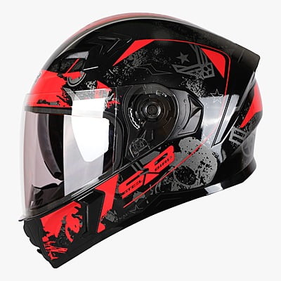 STEELBIRD SBA-21 COMBAT MATT BLACK/RED C/V (L)