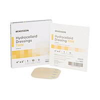 McKesson Thin Hydrocolloid Dressing – 4 × 4 Inch, Film Backing