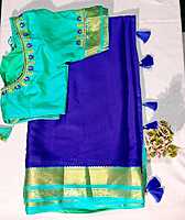 J179: Ready To Ship Beautiful Pure Mysore Silk Saree With Stitched Embroidery Work Blouse J179: Ready To Ship Beautiful Pure Mysore Silk Saree With Stitched Embroidery Work Blouse