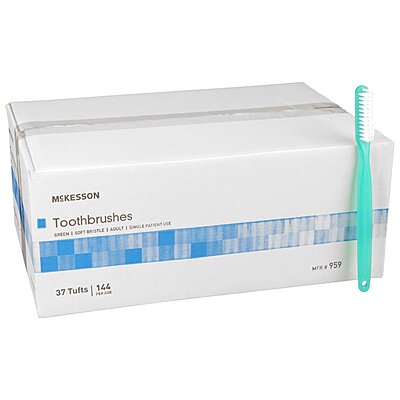 McKesson Green Adult Soft Toothbrush (BX/144EA)