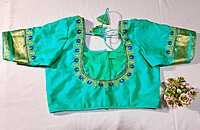 J179: Ready To Ship Beautiful Pure Mysore Silk Saree With Stitched Embroidery Work Blouse J179: Ready To Ship Beautiful Pure Mysore Silk Saree With Stitched Embroidery Work Blouse