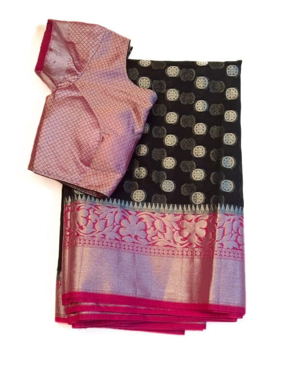 M768: Beautiful Banarasi Oraganza Silk Saree With Stitched Blouse M768: Beautiful Banarasi Oraganza Silk Saree With Stitched Blouse