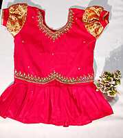 K015: Ready To Ship Beautiful Kids Designer Wear Kanchipattu Lehenga Set K015: Ready To Ship Beautiful Kids Designer Wear Kanchipattu Lehenga Set