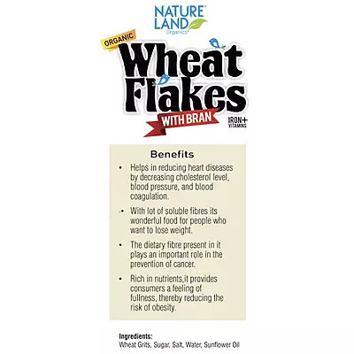 Natureland Organic Wheat Flakes 250g.رقائق القمح العضوية 250 جرام