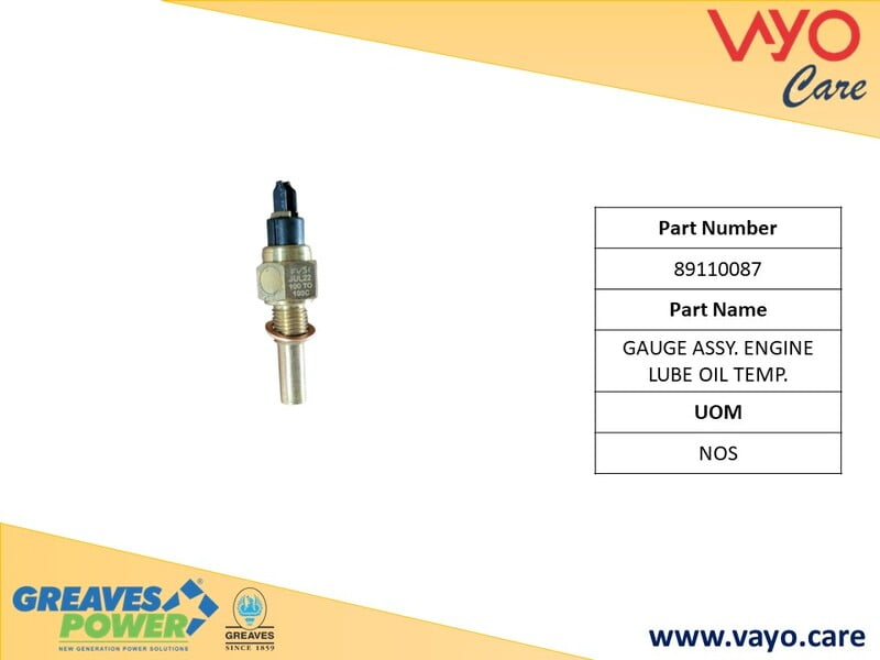 GAUGE ASSY. ENGINE LUBE OIL TEMP. - 89110087 - GREAVES