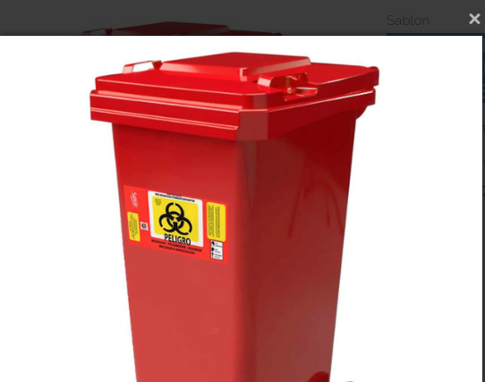 CONTEDOR CON RUEDAS Y TAPA PARA RESIDUOS BIOLÓGICOS DE 120 LTS ROJO