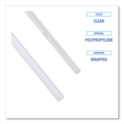 Empress Jumbo Straw Paper Wrapped 7.75" Clear Boxed 24 / 500 cs