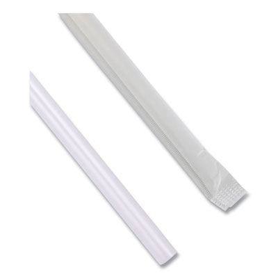 Empress Jumbo Straw Paper Wrapped 7.75" Clear Boxed 24 / 500 cs