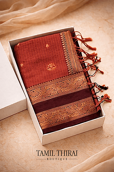 Rust Orange Vintage Saree