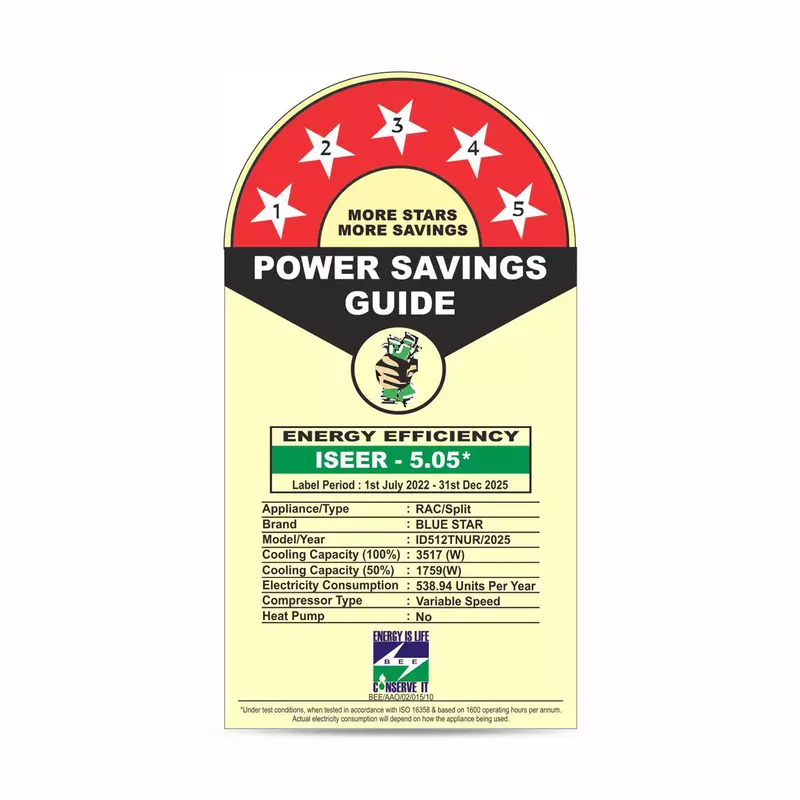 Shop Online Blue Star IC512VNUR Inverter Split AC-1 Ton 5 Star at Me shop