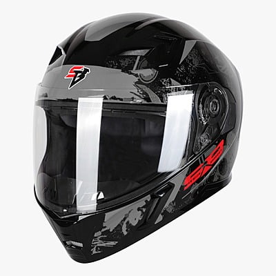 STEELBIRD SBA-21 COMBAT GLOSSY BLACK/GREY C/V (L)