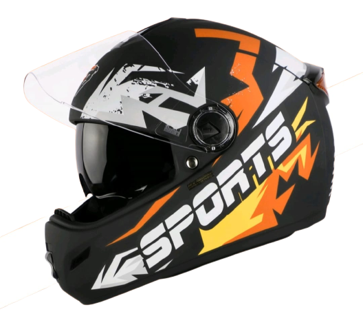 STEELBIRD SBH-34 ROX ISS R SPORTS MATT BLACK/ORANGE C/V 600 MM (L) STEELBIRD SBH-34 ROX ISS R SPORTS MATT BLACK/ORANGE C/V 600 MM (L)