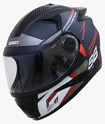 STEELBIRD SBH-17 ROBOT ICE MATT BLACK/RED C/V (L)