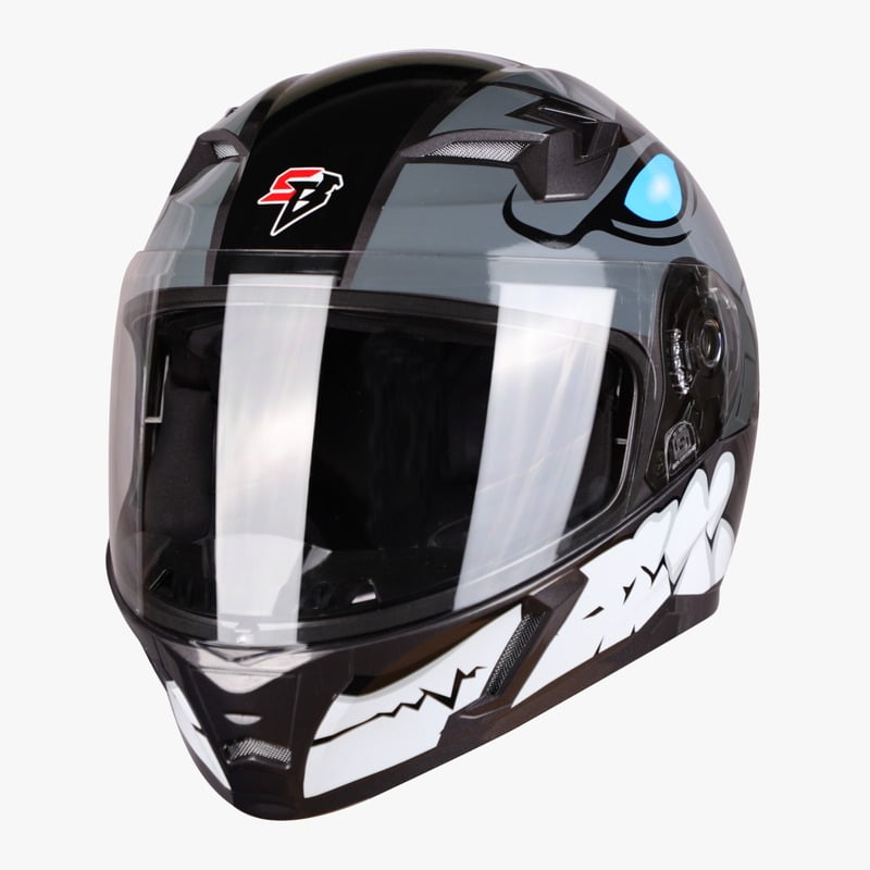 STEELBIRD SBA-21 BORN READY MAT H.GREY C/V (L) (LONG CHEEKPAD)