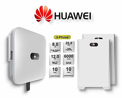 8.0 kW HUAWEI Fusion Solar 3-Phase Combo, c/w 20 kWh Floor Standing Lithium Battery