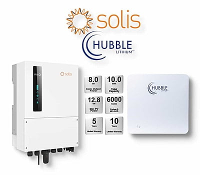 8.0 kW SOLIS S6 Hybrid Combo, c/w 10 kWh HUBBLE Lithium Battery 8.0 kW SOLIS S6 Hybrid Combo, c/w 10 kWh HUBBLE Lithium Battery