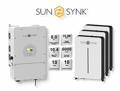 8.0 kW SUNSYNK Hybrid - SUNSYNK Combo, c/w 3 x 5.32 G kWh Lithium Batteries 8.0 kW SUNSYNK Hybrid - SUNSYNK Combo, c/w 3 x 5.32 G kWh Lithium Batteries